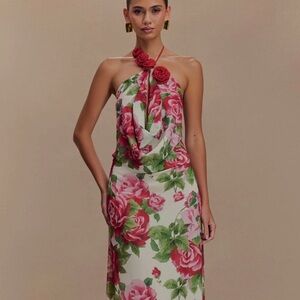 Floral Halter Neck Mini Dress